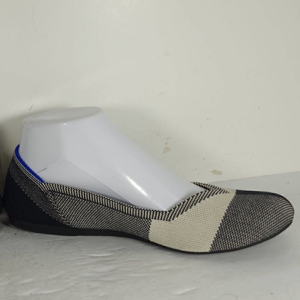 Rothy’s Women’s Captoe US8,5 Black Charcoal White Retired Round Toe SlipOn Flat - Picture 8 of 13